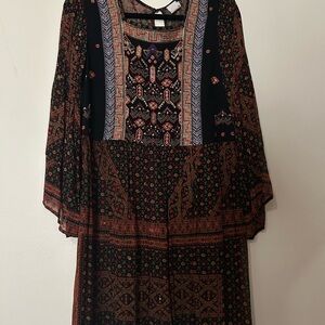 Bohemian akemi and kin beaded embroidered sheer dress with sleeves l
